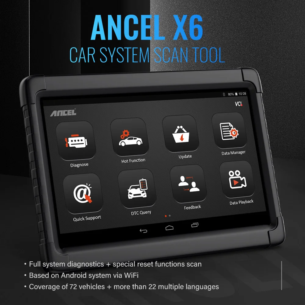 ANCEL X6 Professional Car Diagnostic Tools Full System OBD2 Scanner Function EPB Oil DPF SAS Reset Automotive Tool | Автомобили и