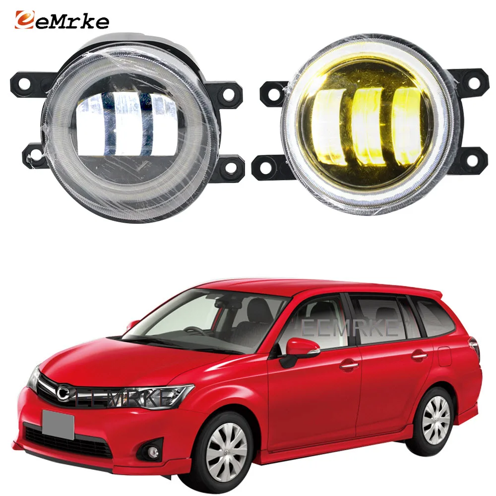 2 шт. светодиодные дневные ходовые огни Angel Eyes для Toyota Corolla Axio Sedan/Corolla Fielder Wagon 10.2006-2017 E160 E150 фары противотуманные лампы линзы дневного света.