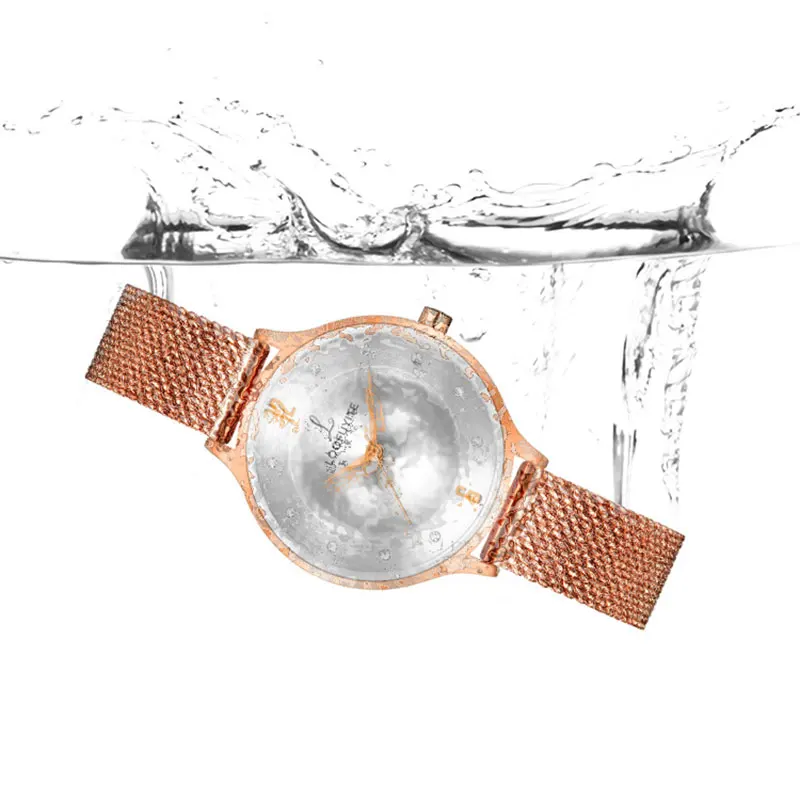 

New style diamond-studded ladies watch stainless steel band waterproof watch female fashion student Korean style simple quartz w