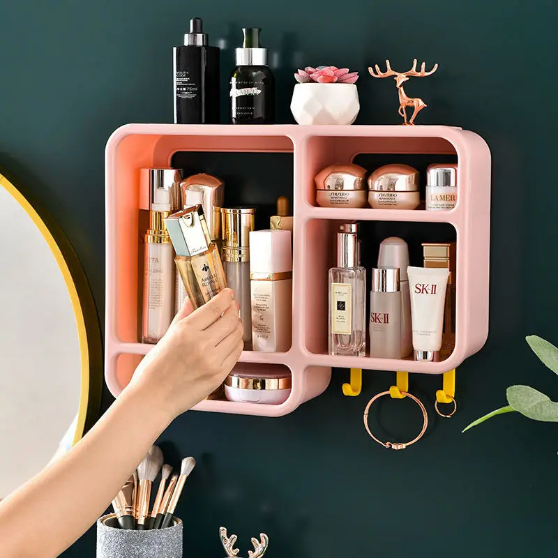 Настенный органайзер для косметики стеллаж хранения аксессуары ванной комнаты