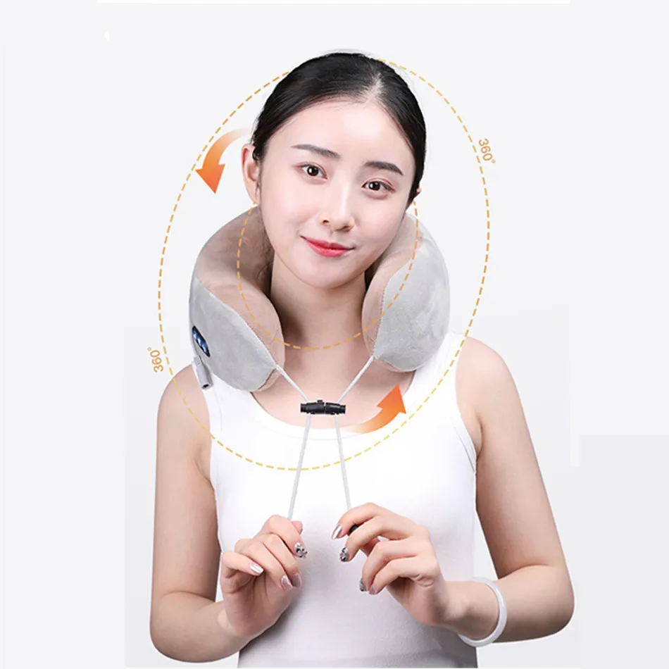 

Cervical Spine Massager Multifunctional Heating Electric Vibration Charging Portable Household Car U-shaped Massage Pillow Neck