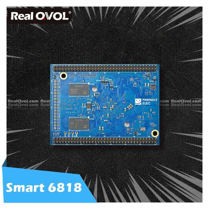 Плата RealQvol FriendlyELEC Smart6818 процессор S5P6818 Cortex-A53 2 Гб ОЗУ 8 ГБ/16 ГБ eMMC встроенный Гбит/с