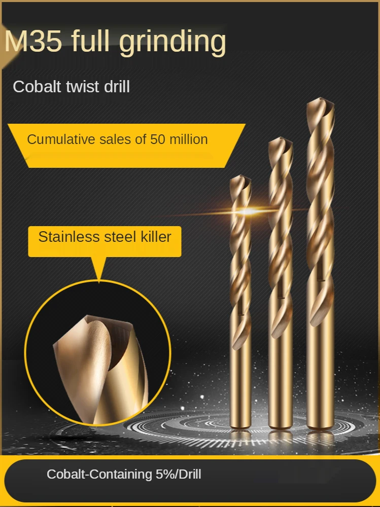 

Twist drill bit containing cobalt rotor stainless steel special perforated steel super hard metal alloy hard