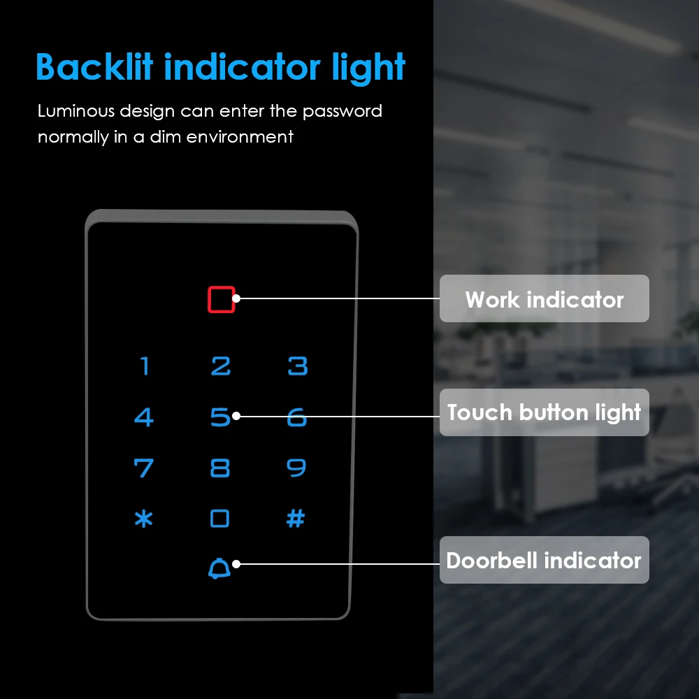 Wi Fi bluetooth TuyaAPP подсветка сенсорный экран 125 кГц RFID карты доступа Управление