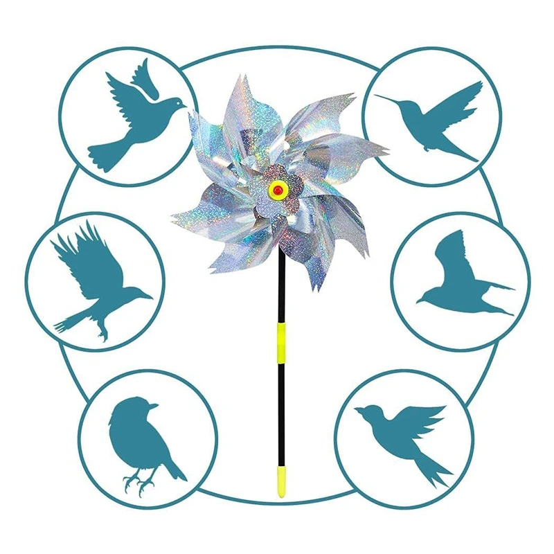 

Reflect Pinwheels for Yard and Garden with Reflective Scare Spiral Reflector to Keep Birds Away From House,Garden,Etc