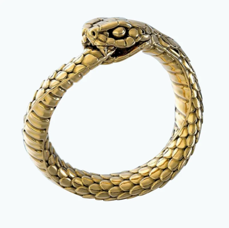 

Fashion Gold Snake Rings For Men Heavy Metals Punk Rock Ring Vintage Animal Jewelry