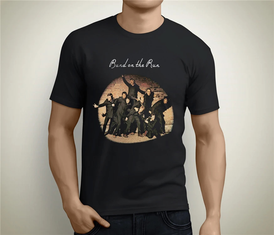 Новая мужская черная футболка Wings Paul Mccartney Band On The Run размеры от S до 3Xl летняя |