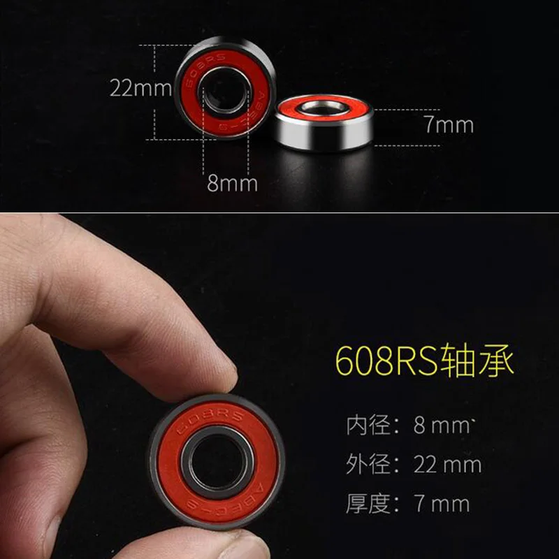 4 шт. 608RS подшипники для скейтборда роликовые скейтборды колеса скутера резиновый