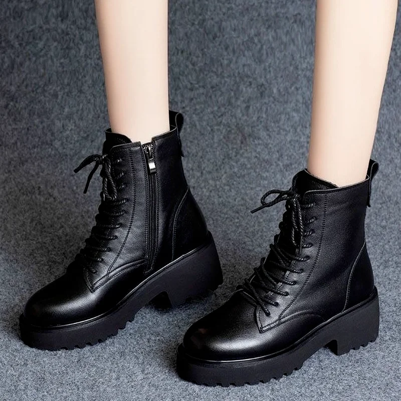 

Женская обувь, красные кожаные ботинки, женская осенне-зимняя новая красная обувь, женская обувь