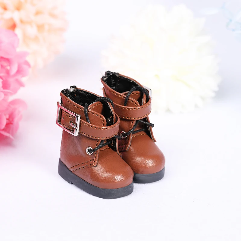 Новинка обувь для куклы SD BJD 1/6 коричневые короткие ботинки на шнуровке стильная