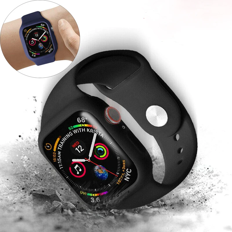 Силиконовый ремешок для браслета ударопрочный чехол apple 4 5 44 мм 40 Спортивная