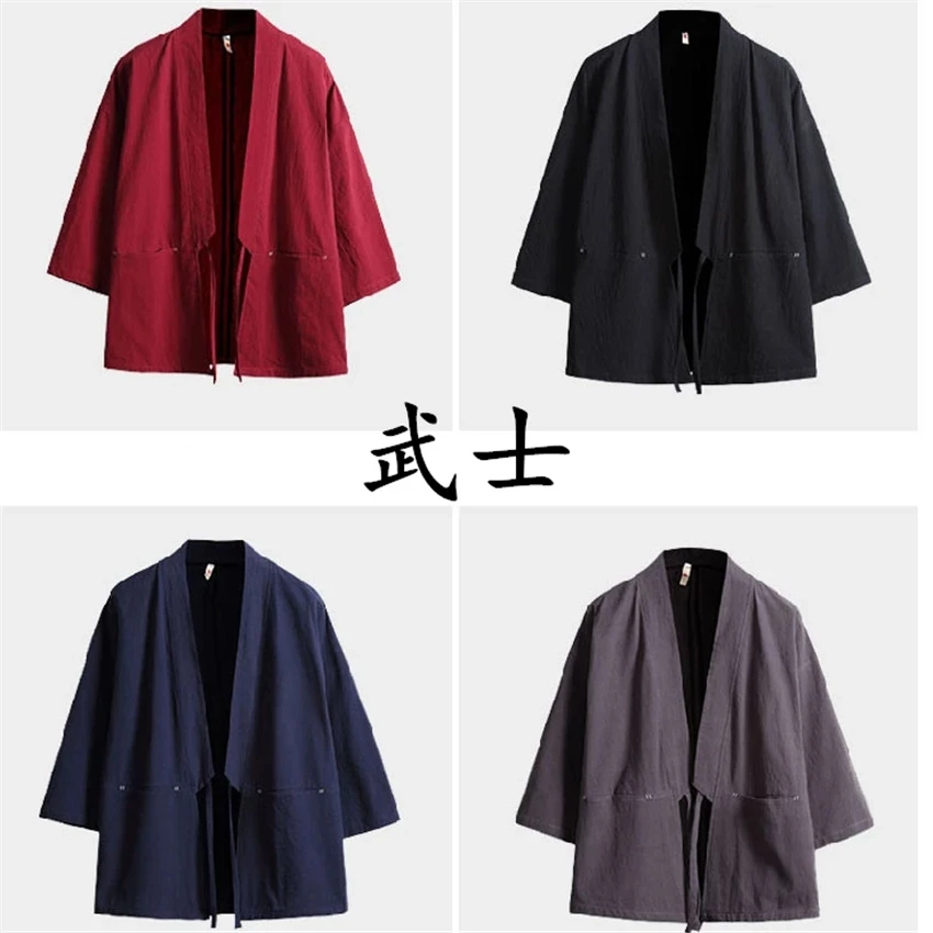 

Kimono Samurai Costume Streetwear Plus Size Haori Asian Clothes Yukata Men Women Cardigan Jacket Traditioanl Japanese Clothing