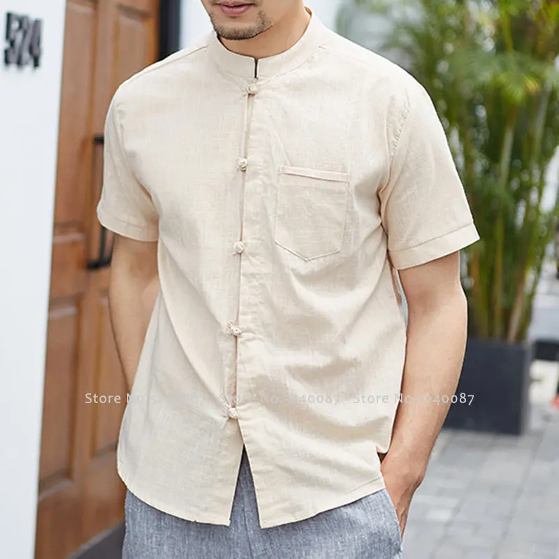 Традиционная блузка в китайском стиле ханьфу у Тан мужской костюм чонсам