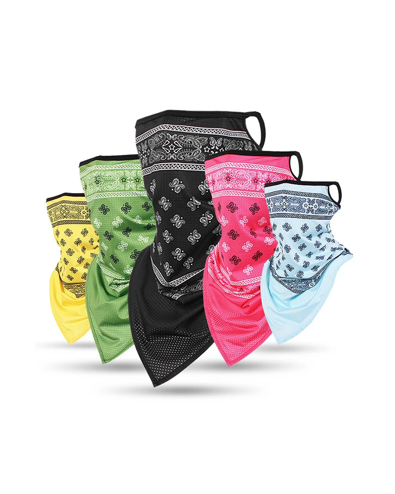 Дышащий чехол с принтом для лица ветрозащитный пылезащитный езды на мотоцикле и