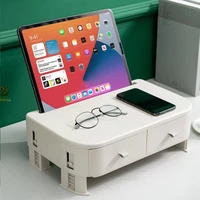 desktop storage rack adjustable computer screen riser holder drawer type storage box student stationary office supplies