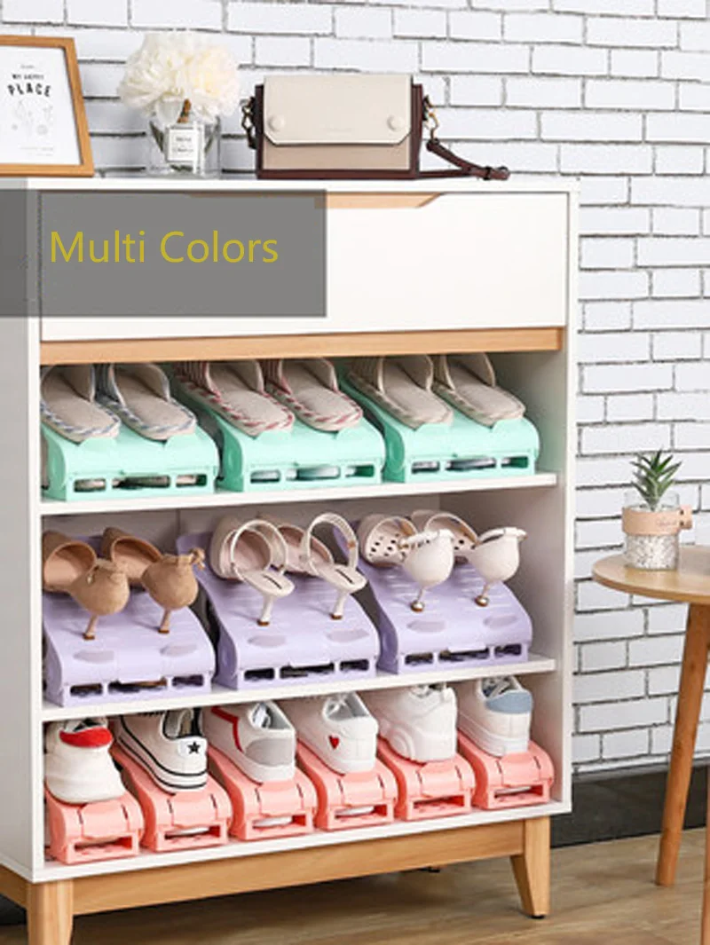Двойной держатель для шкафа органайзер с 4 регулируемыми отделениями обуви | Дом