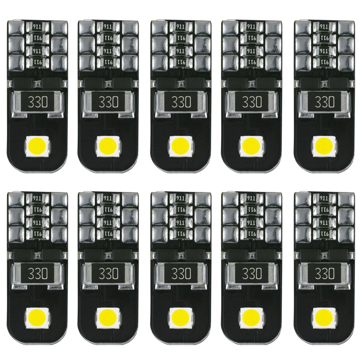 

10 шт., Автомобильные светодиодные лампы T10 W5W 192 194 3030 SMD