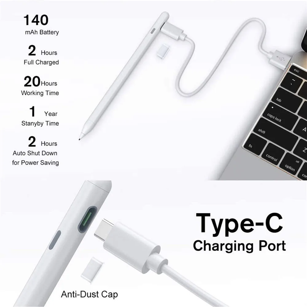 Caneta do Estilete para a Pena Recarregável da Tabuleta de lg para o Estilete do Tela Táctil do Ipad Capacitiva Mini ar 2021 – Pro