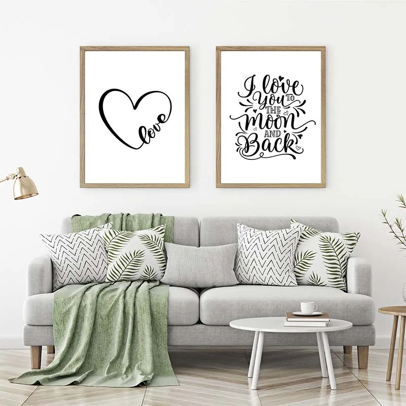 Современная любовь мотивационные фразы в Wall Art плакат Nordic Минималистский черный