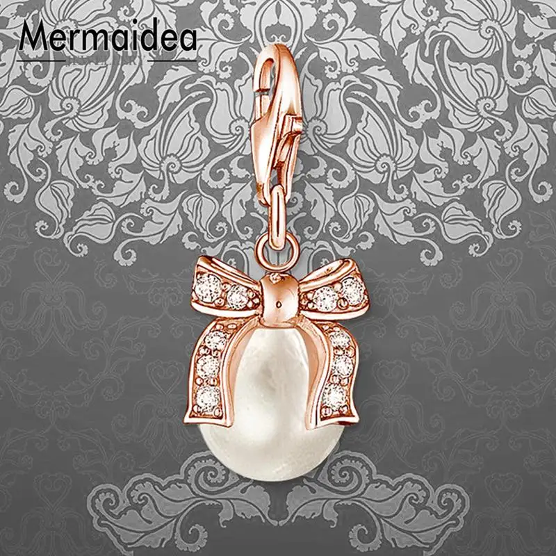 Прелестные Подвески с жемчугом и бантом модные ювелирные изделия посеребренный