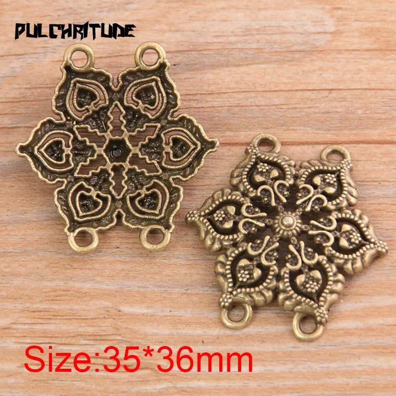 PULCHRITUDE 4 шт. 35*36 мм новый продукт двухцветный пористый цветок из цинкового сплава