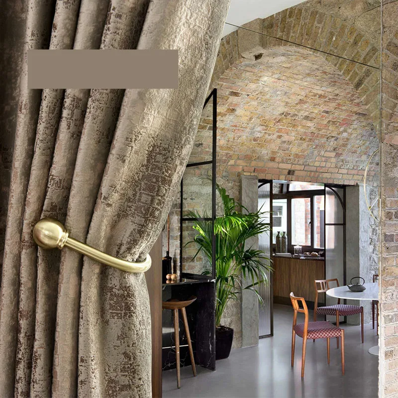 

Занавески на заказ, высококачественные простые современные скандинавские бархатные занавески с бронзовой текстурой и тиснением, затемняю...