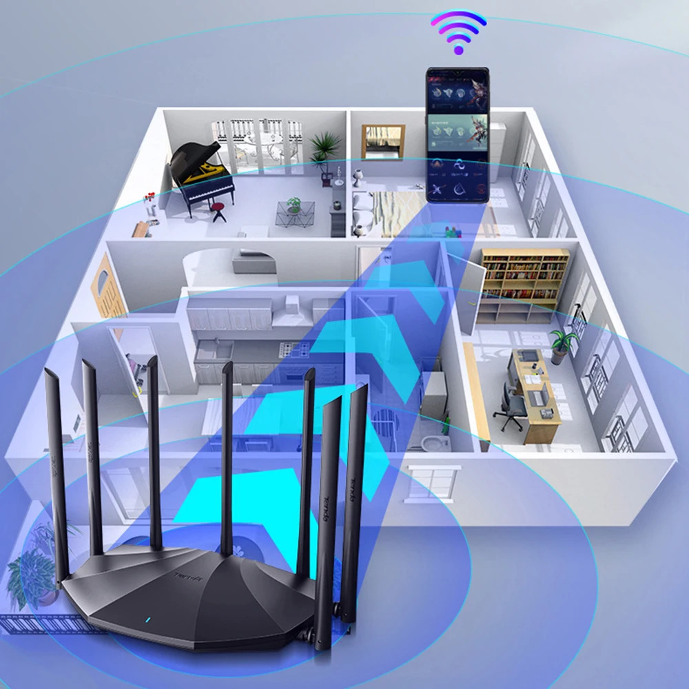 Tenda AC23 маршрутизатор Gigabit 2 4G 5 0G сигнал двухдиапазонный 2033Mbps беспроводной Wifi