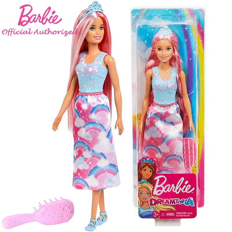 

Original Barbie Brand Dreamtopic Series Dolls Beautiful Girl Pink hair Collectible FXR94 Brinquedos For Children Birthday Gift