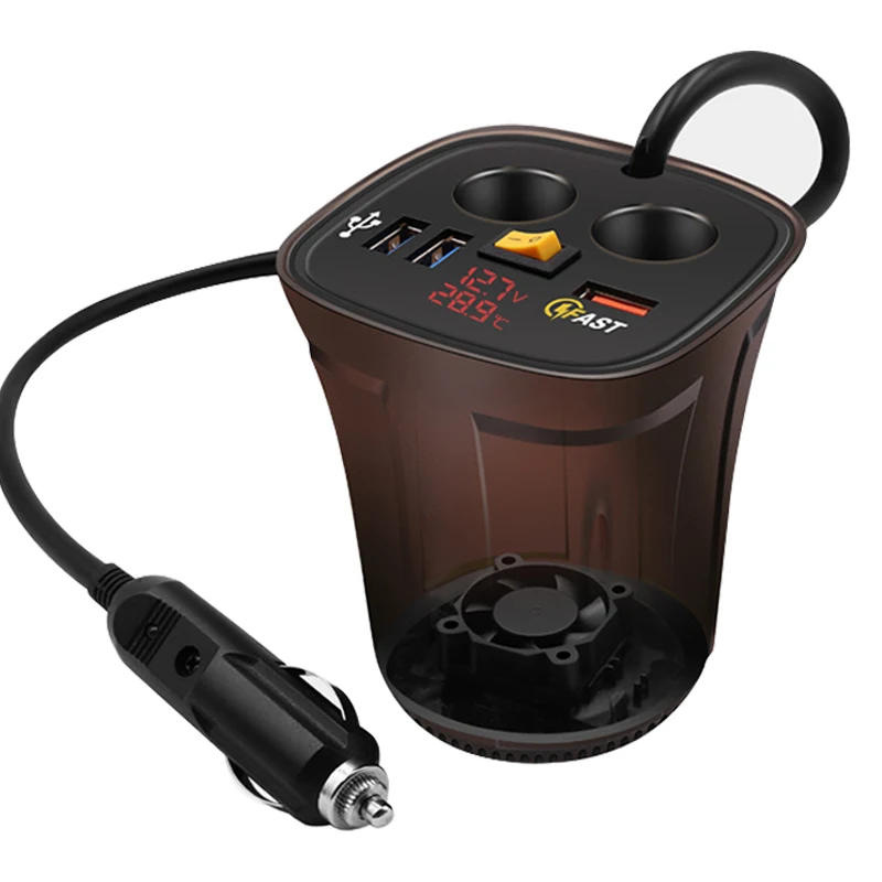 Зарядное устройство для прикуривателя 3 USB светодиодный дисплей напряжение 12 в-24