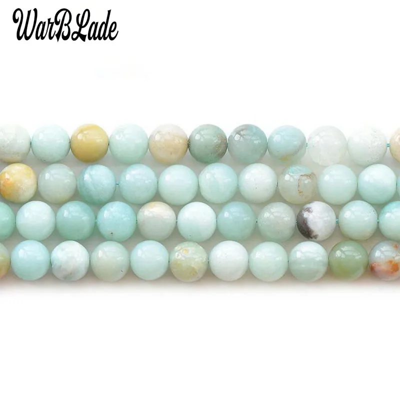 

WarBLade High Quality Natural Stone Colorful Amazonite Beads Round Loose Beads 6mm 8mm 10mm 12mm For DIY Bracelet Jewelry Making