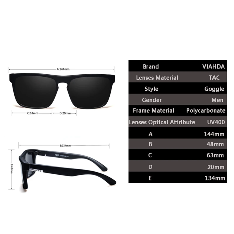 VIAHDA, модные, унисекс, квадратные, поляризационные, lunette de soleil femme de marque de Lux