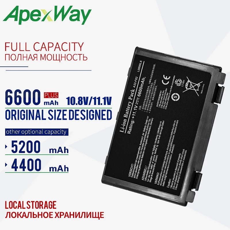 11,1 v Аккумулятор для ноутбука ASUS A32-F52 A32-F82 A32 F82 K40 K40in K50 K50in k50ij K50ab K51 K60 K61 K70 P81 X5A X5E X70 X8A