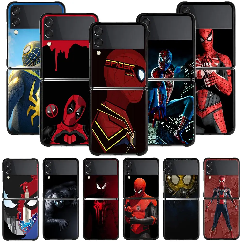 

Smart Phone Case For Samsung Galaxy Z Flip3 Z Flip 4 3 5G z flip zflip3 ZF3 Cover PC Hard Fundas Spider Man 2