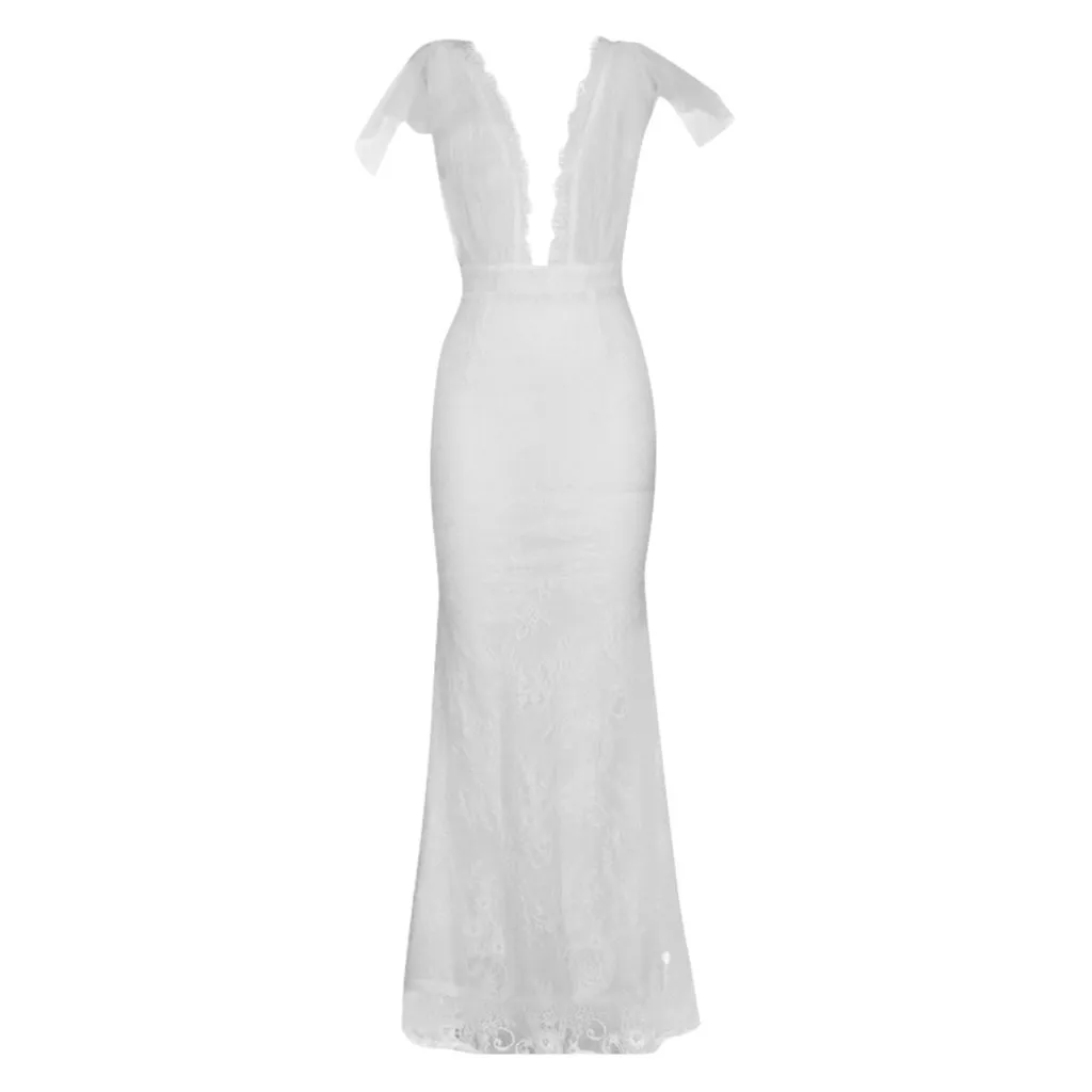 Летнее женское платье с открытой спиной без рукавов v образным вырезом кружевное