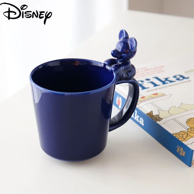 

Disney Creative Dark Blue Glazed Three-dimensional Mickey Mouse Mug Cute Cartoon Mickey Teacup Coffee Cup