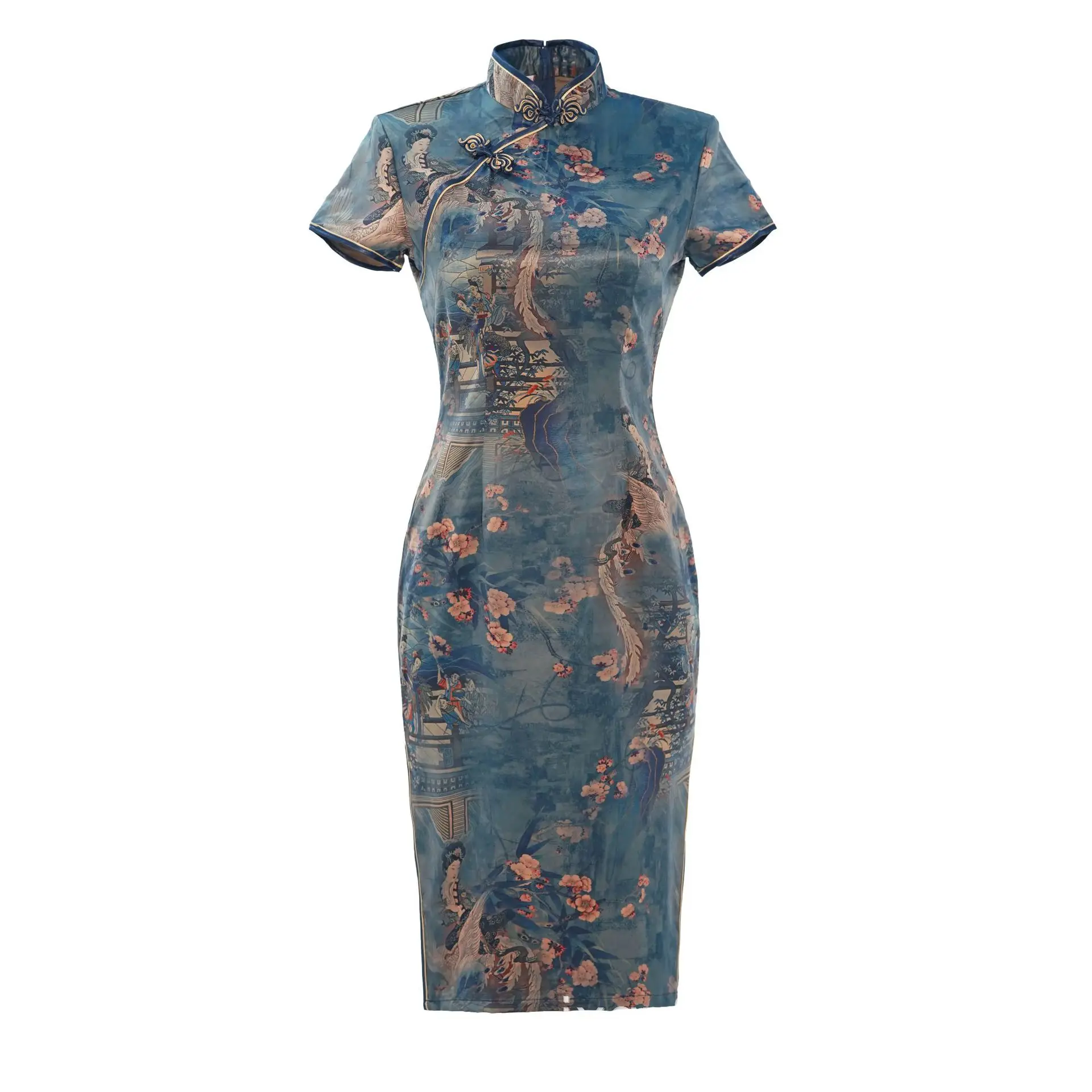 Qipao современное шелковое традиционное китайское женское платье Ципао элегантное