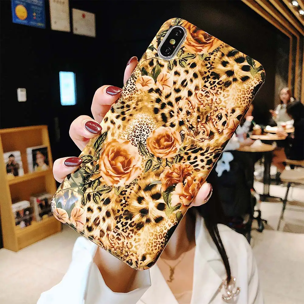 KISS чехол Леопардовый цветочный для телефона iPhone XR XS MAX X 7 8 шаблон s 6 6S Plus мягкие