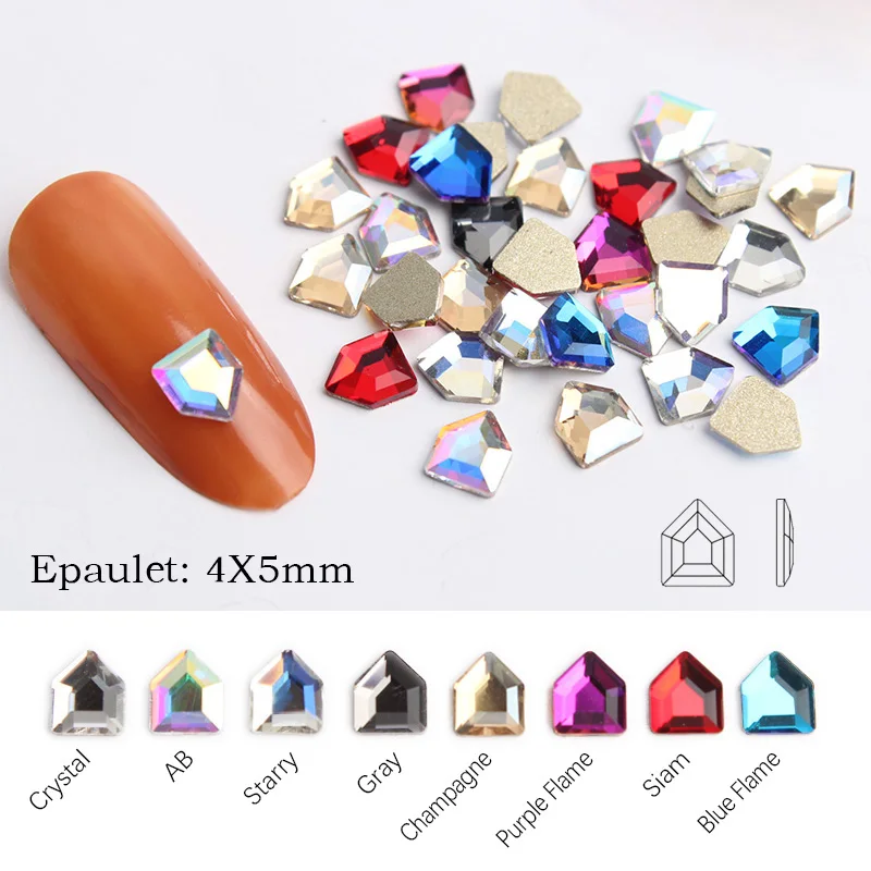 

500 шт., стразы для дизайна ногтей, 4 Х5 мм