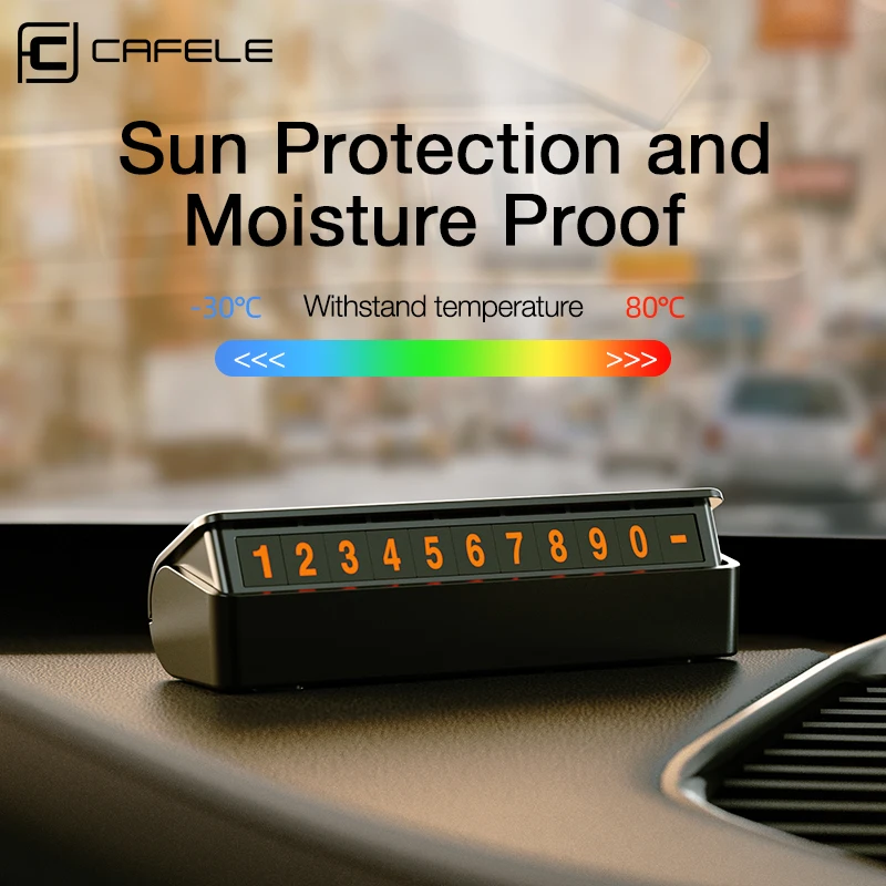 cafele car temporary parking card holder magnetic hide phone number card plate parking card automotive interior accessories free global shipping