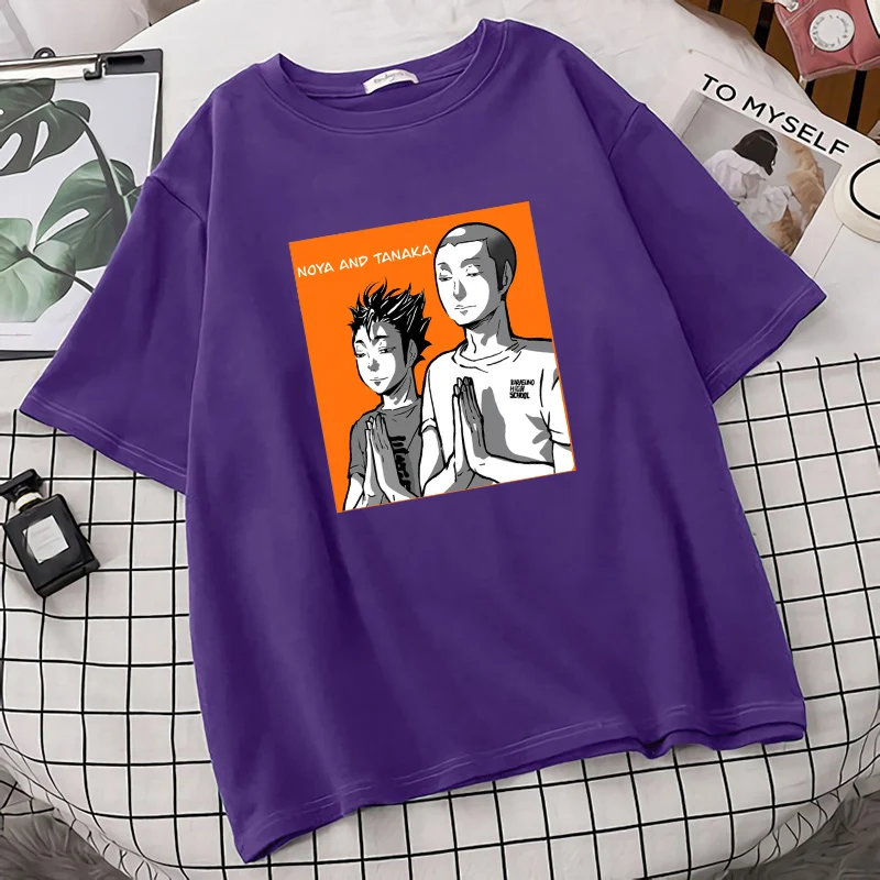 

Женская свободная футболка Haikyuu в стиле оверсайз, хлопковый топ с коротким рукавом, модный бренд, новинка 2021, индивидуальная Женская Повседн...