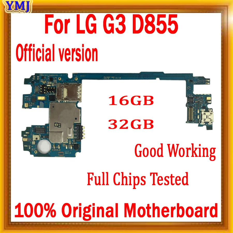 Оригинальная разблокированная материнская плата 16 Гб/32 ГБ для LG G3 D855 с полными