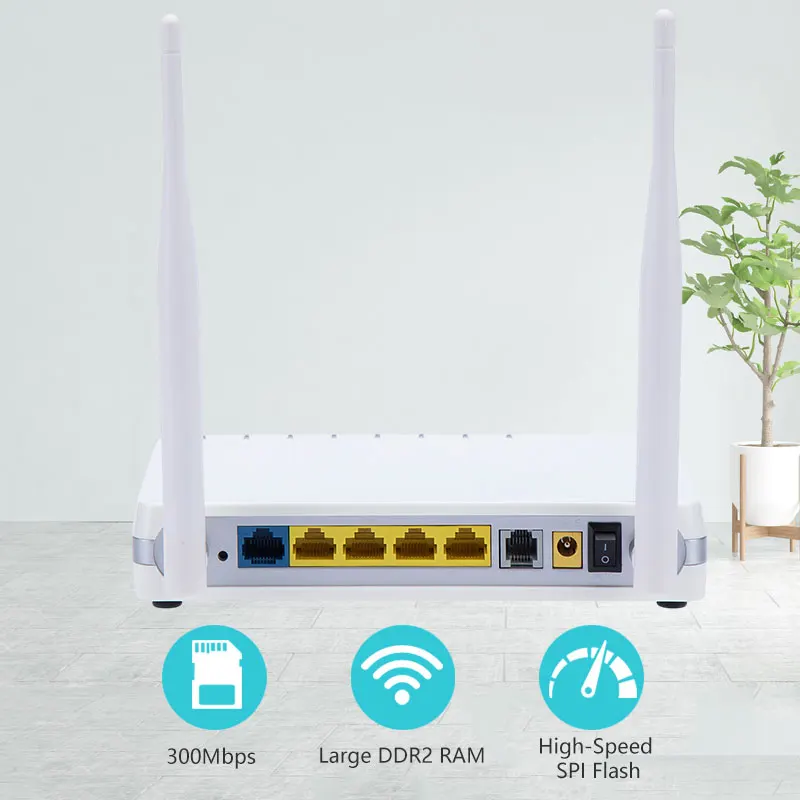 wi fi amplifier HUASIFEI router for fiber optic Wireless 300Mbps 4LAN port 1WAN ports Wi-fi router 2 external antennas wi-fi for Home Office wireless wifi amplifier