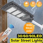 40 Вт80 Вт120 Вт Светодиодный лампа на солнечной батарее для контроля уровня сахара в крови с 50 см полюс настенный уличный светильник радар движения PIR Сенсор безопасности лампа для наружного сада Plaza двор