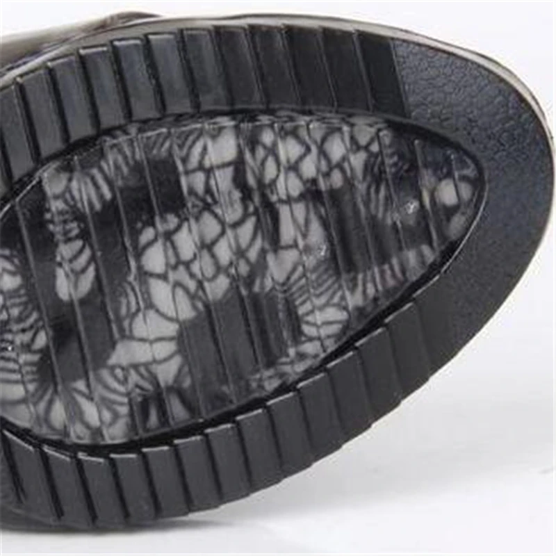 Сапоги женские резиновые COVOYYAR на толстом каблуке водонепроницаемые до щиколотки