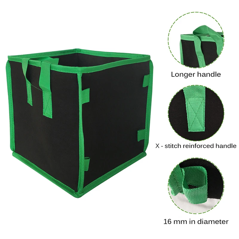 

Square Potato Grow Bag Nursery Tomato Potato Plant DIY Planting Bucket Felt Grow Flower Fabric Grow Pot Non-woven Seedling Bag