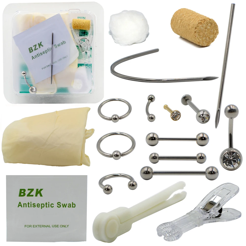 Стерилизованный одноразовая тела комплект ювелирных изделий пирсинг для носа