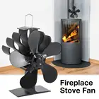 Вентилятор для черной плиты, работающий от тепла Komin, деревянная горелка, 5 лезвий, безопасный для дома, эффективное распределение тепла