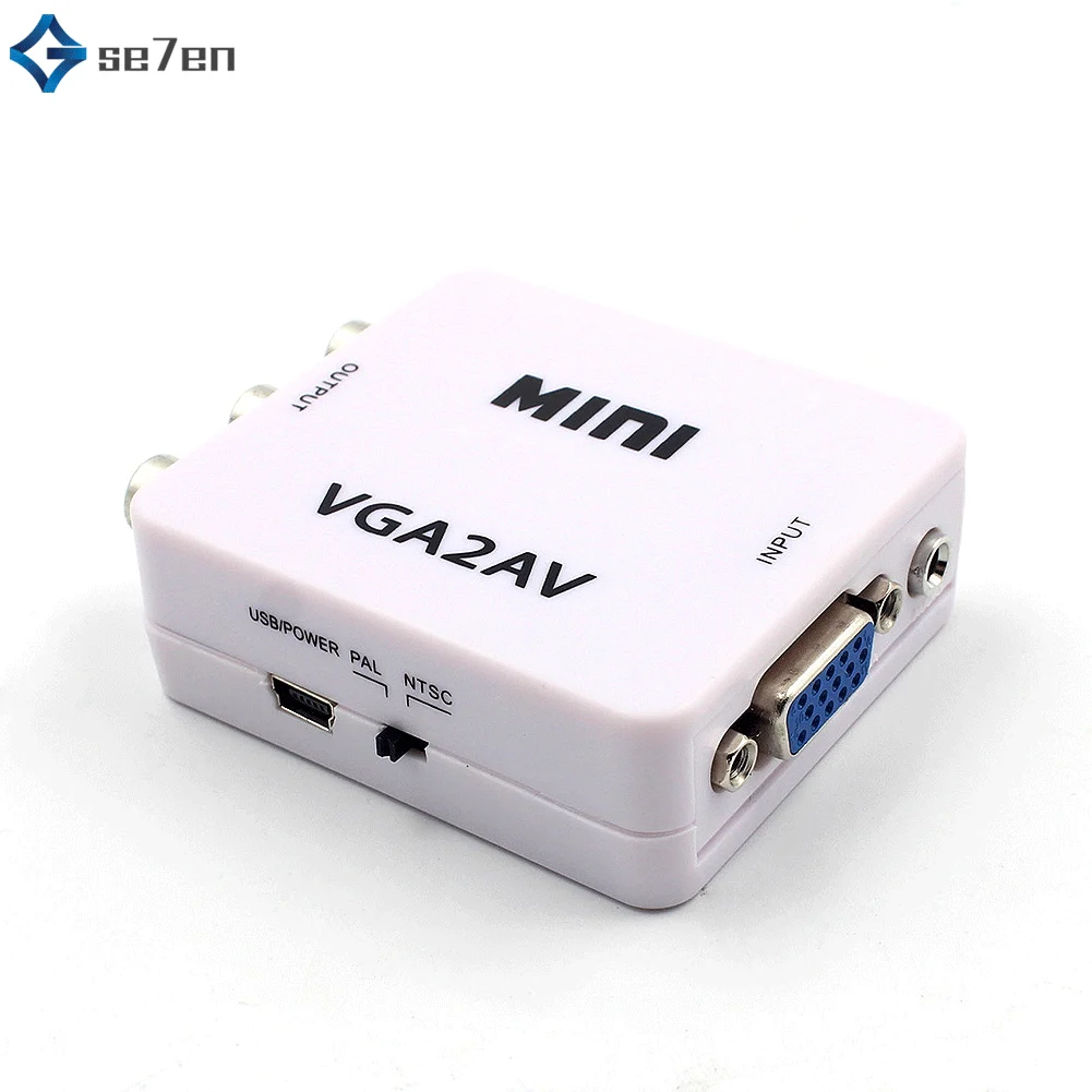 Мини преобразователь видео HD 2AV VGA AV RCA CVBS для видеопреобразователь с 3 5 мм аудио на