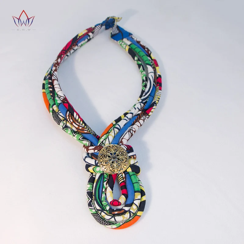 Цветные яркие африканские ювелирные изделия тканевое веревочное ожерелье