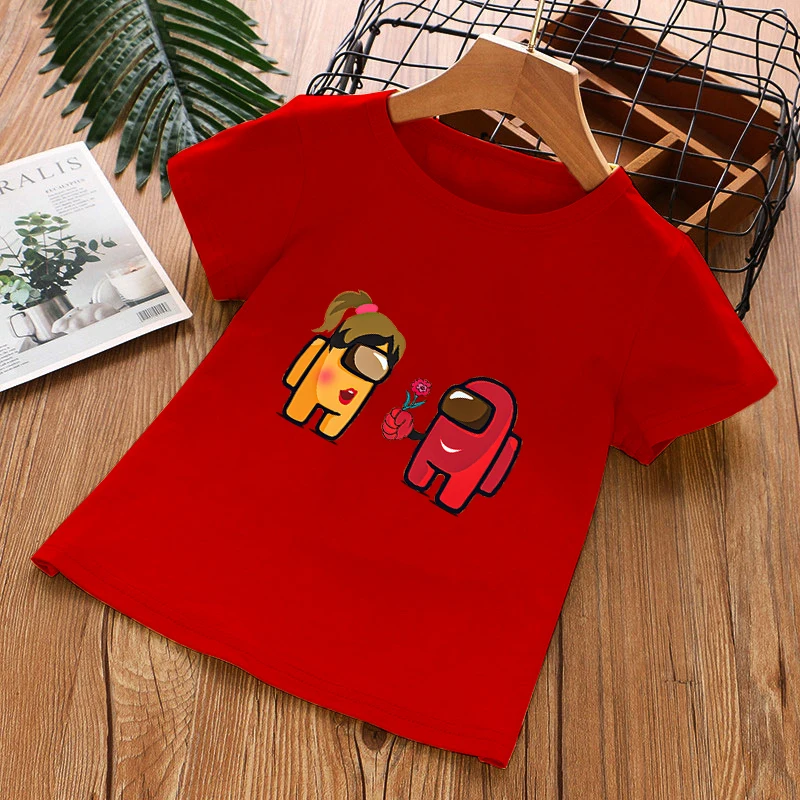 

2021 Girls T-shirts Boys Clothes Football Shirt Tops for Girls Summer Among Us Tshirt Children's clothing T-shirt Girls Clothes